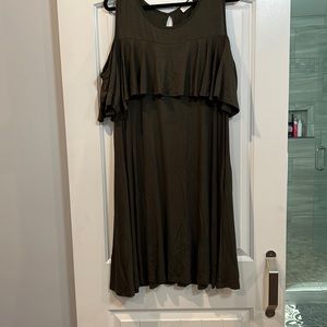 Flutter sleeve swing dress with pockets